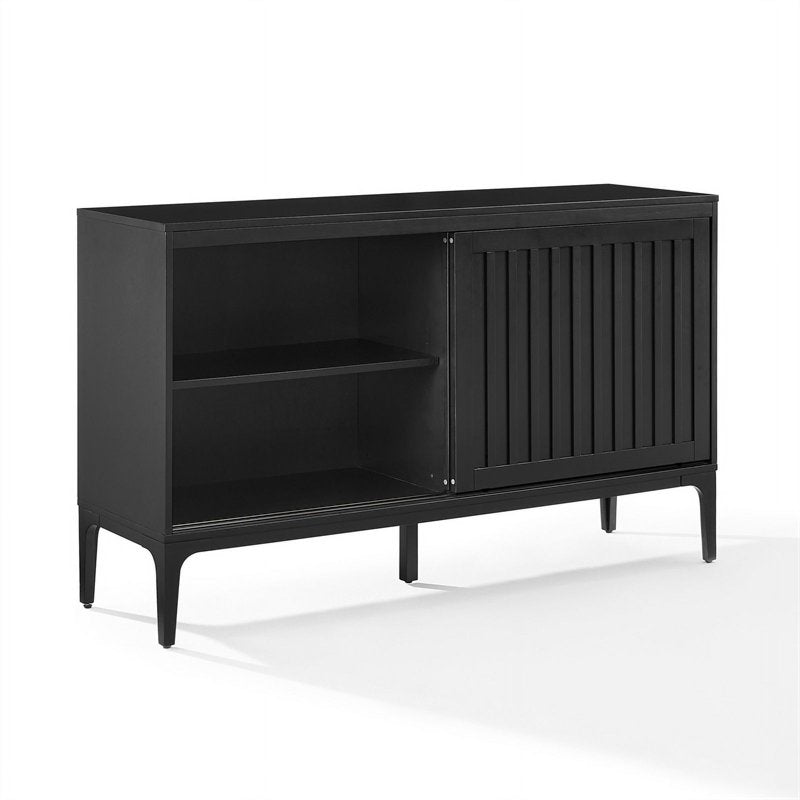 Modern Matte Black Sideboard - Asher Particle Board Buffet Cabinet