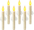 Skiennix 6 Pcs Sensor Window Candles - Flickering LED Lights with Suction Cups | Warm Yellow Glow for Holiday Decor