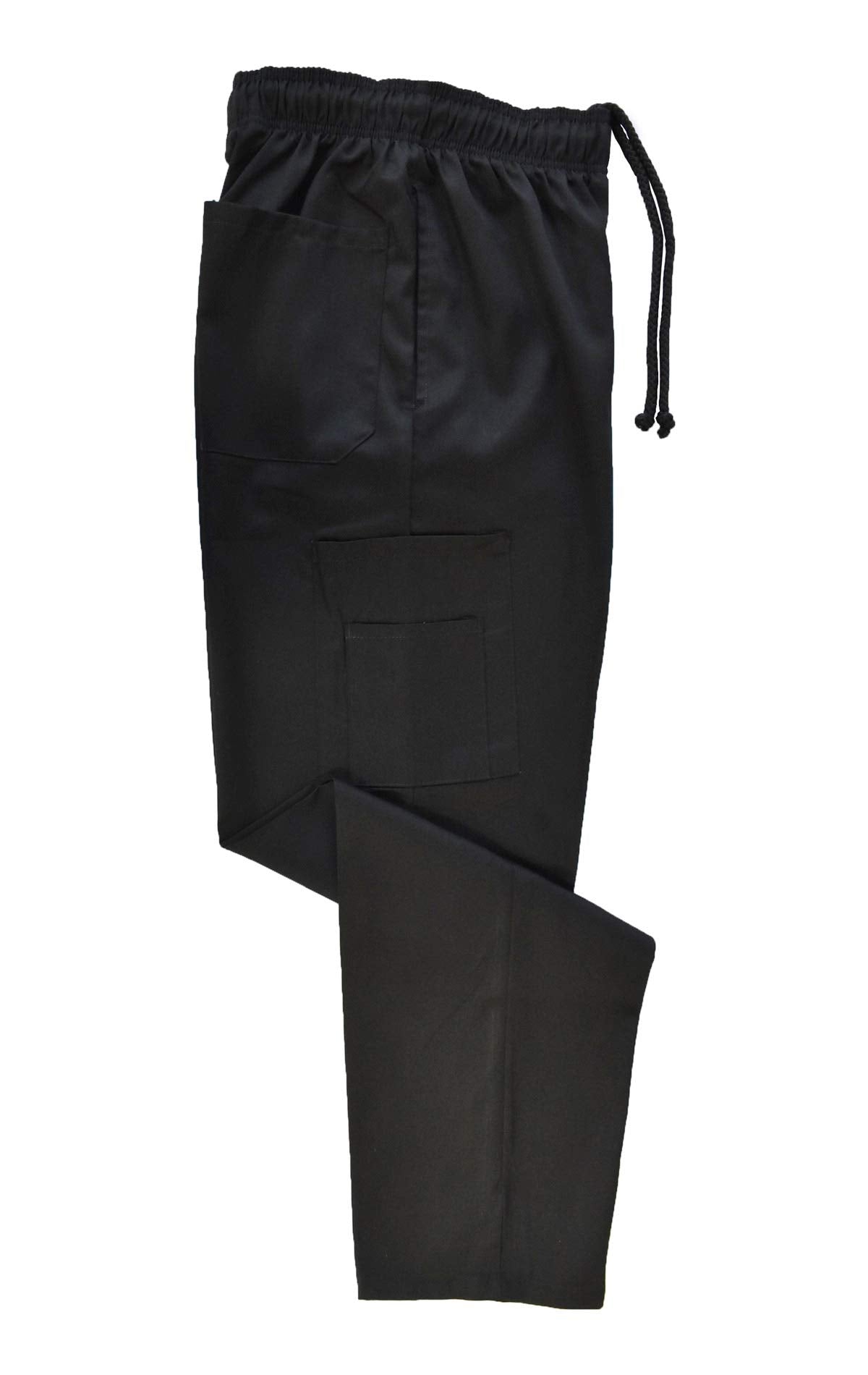 Natural Uniforms Classic 6 Pocket Black Chef Pants with Multi-Pack Quantities Available (3, X-Large)