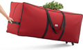 SONGMICS Christmas Tree Storage Bag - Rolling Design with 1.6-Inch Wheels, Fits Up to 7.5 ft Trees, Cherry Red