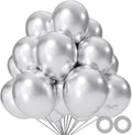 Metallic Silver Balloons by [Brand Name] - 110pcs 12-Inch Latex Balloons for Birthday, Baby Shower & Wedding Celebrations