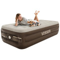 VOSSER Twin Size Airbed with Detachable Rechargeable Pump - for Camping & Home Use, Portable Design, Supports up to 330 lbs MAX