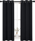 NICETOWN Blackout Curtains - Thermal Insulated Grommet Drapery Panels for Living Room | 2 Panels, 29" x 45", Black