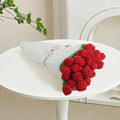 Sokfone Flower Blanket - Crochet Rose Blanket with Bouquet Blankets, Knitted Throw Blankets for Birthday, Wedding, Anniversary,Home Decor (43 inch - Finished Red)
