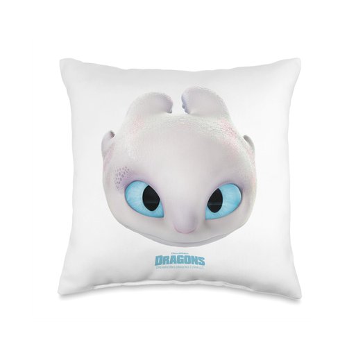 DreamWorks Dragons Light Fury Big Face Costume 3D Throw Pillow