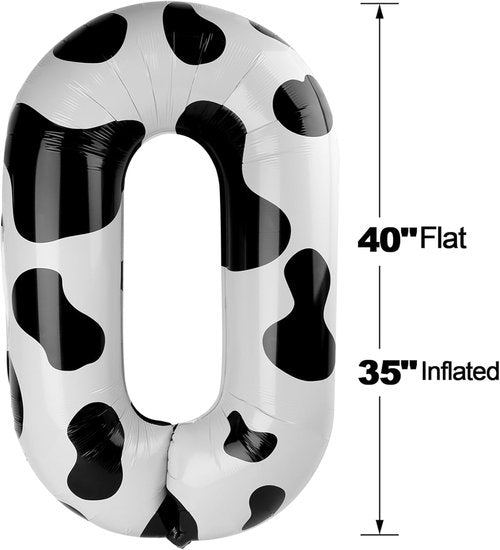 Cow Print Number Balloons - 40 Inch 0 Balloon for Farm Birthday Decorations | Fun Party Supplies for Girls