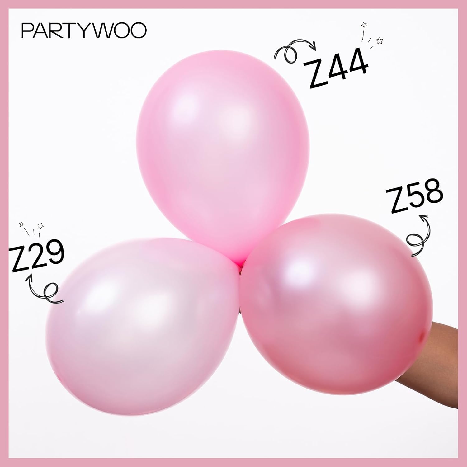 PartyWoo Pearl Pink Balloons - 140-Piece Arch Kit with Various Sizes for Baby Showers & Birthday Parties