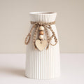 DomeStar White Ceramic Vase, Small Flower Vase for Pampas Grass, Home, Living Room, Dining Table, Farmhouse, Office Decor, Bedroom, Table, Kitchen Shelf, Minimalist Modern Home Decoration