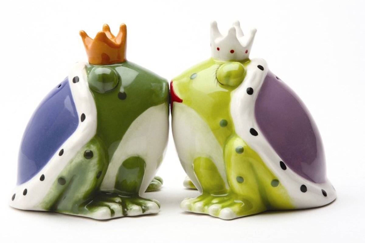 Pacific Giftware Kiss a lot of Frogs Royal Salt & Pepper Shakers Set S/P