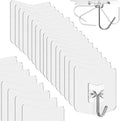 **Skiennix Heavy Duty Adhesive Hooks - 15 lbs Capacity, No Drill Plastic Hangers for Bathroom & Kitchen**
