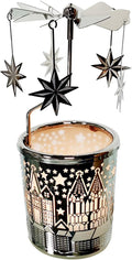 Kingnero Candle Holder - Spinning Tea Light Carousel with North Star Design for Elegant Home Decor