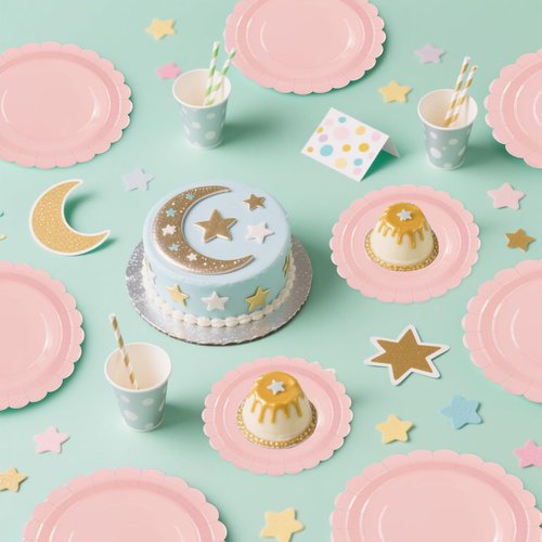 Xjoviative 50 Pcs Pink Paper Plates 7 Inch, Scalloped Paper Plates Disposable Cake Dessert Dinner Plate for Birthday Baby Shower Wedding Party Decorative Supplies (Pink, 7 INCH)