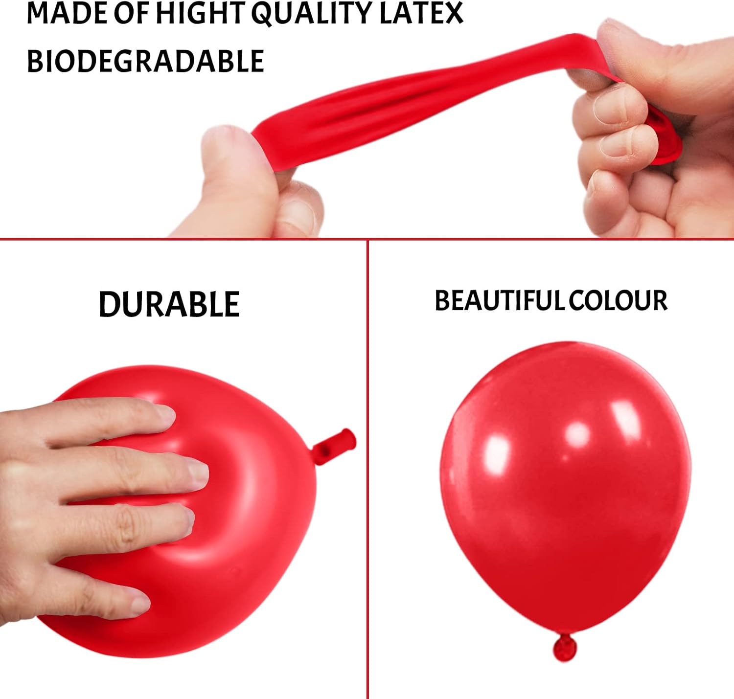 Red Balloons 110 Pcs - 5 Inch Mini Thick Latex Balloons for Birthday & Wedding Decorations
