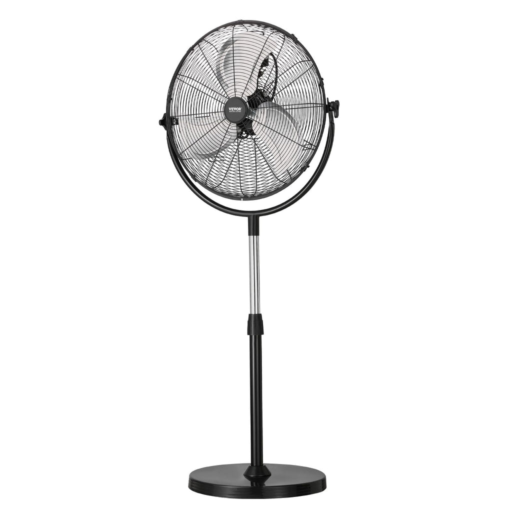 VEVOR Industrial Pedestal Fan, 16 Inch 75-Degree Oscillating Fan, Height Adjustable Standing Fans with 3 Adjustable Speeds, High Power Floor Fans for Office, Copper