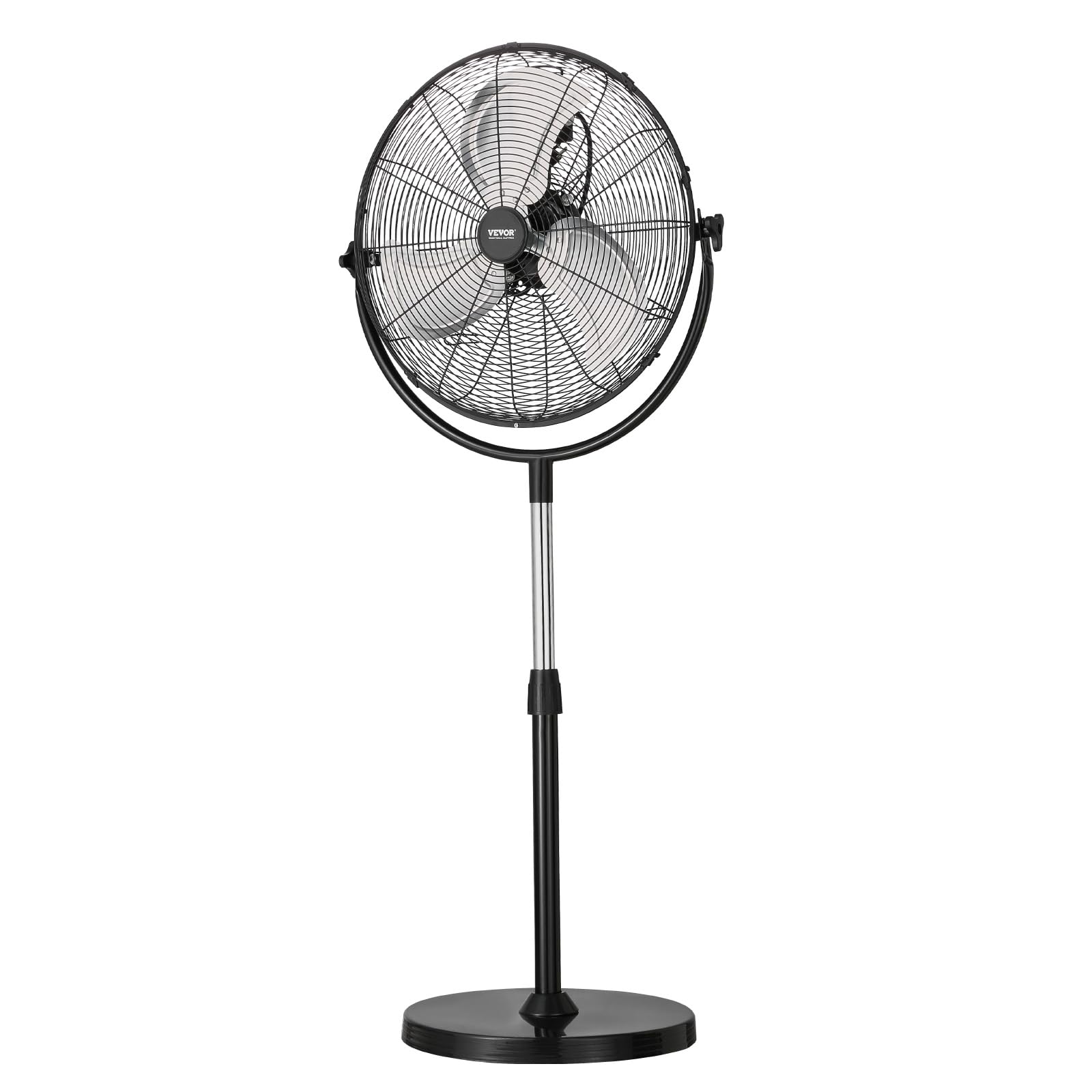 VEVOR Industrial Pedestal Fan, 16 Inch 75-Degree Oscillating Fan, Height Adjustable Standing Fans with 3 Adjustable Speeds, High Power Floor Fans for Office, Copper