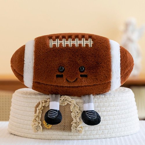 11inch Football Plush Toys,Rugby Stuffed Sports Balls Toy,with feet Creative Soccer Doll,Cute Fun Soft Plush Ball,Plush Stuffed Spherical Soft Toys Sports Throw Pillow Cushion Kids Gift (Rugby)