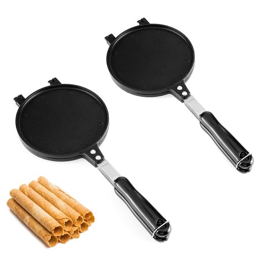 Dyna-Living Waffle Cone Maker Ice Cream Cone Maker Machine 6.7/8.6in Egg Roll Mold for House Commercial Homemade DIY Ice Cream Cone Baking Pan