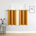 ChrisDowa Small Window Curtains - Grommet Short Thermal Insulated Room Darkening Panels (Mustard Yellow, 52 x 36 Inch)