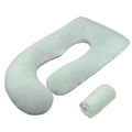 TANOFAR Pregnancy Pillow Cover J Shaped(ONLY Pillowcase), Super Soft Pillowcase Replacement Cover for Maternity Pillow, with Large Sized Zipper, Fits 55/58 Inch Pregnant Pillow, Green
