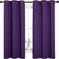 NICETOWN Blackout Curtains - Thermal Insulated Solid Ring Top Drapes | Set of 2, 42 x 63 Inch, Royal Purple