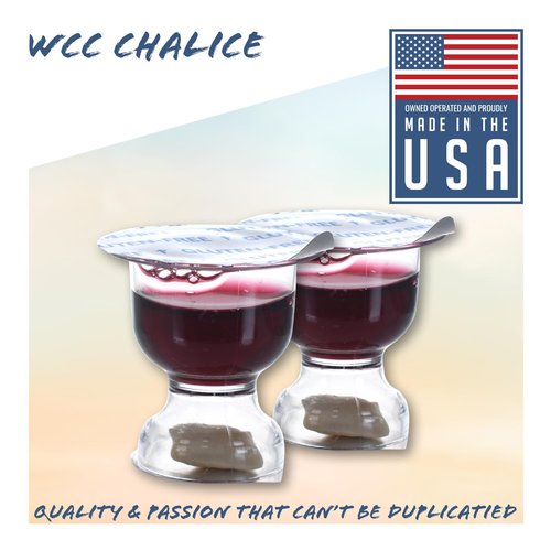 World Communion Cups Gluten-Free Pre-filled Disposable Communion Cups - Concord Grape Juice with bread- (200) Units - Shipping Included