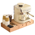 KIRIGEN Wooden Coffee Station Organizer 2-Piece Set - Coffee Bar Storage with Drawers for Sugar, Tea - Coffee Pod Holder and Accessories Organizer for Kitchen Counter Nature KFJTZ-NA