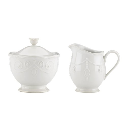 Lenox French Perle Sugar and Creamer, White -, 2.60 LB