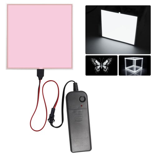 Electroluminescent (EL) Panel、Electroluminescent DIY EL Back Light Paper Light 、 Sheets Panel for Crafts, Signs, Decor3 Modes:Fast flashingow Flashing/Constant Bright(10cm x 10cmWhite)