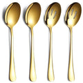 ReaNea Stainless Steel Serving Set - 4 Pieces incl. 2 Spoons, 2 Slotted Spoons, Dishwasher Safe