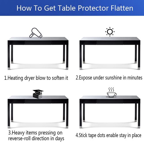 40x94 Inches Thick Long Clear PVC Conference Table Protector Transparent Plastic Tablecloth Desk Cover Pad Mat Christmas Buffet Dining Table Kitchen Bar Contertop Protection Waterproof Heat Resistant