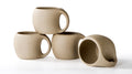 SYJAN HOME Ceramic Cappuccino Cups with Handle,6 oz Ceramic Coffee Mug Set of 4,Clay Espresso Cups for Double Shots,Small Coffee Cups for Latte,Cafe,Mocha,Tea Cups (Natural Beige,6 OZ)
