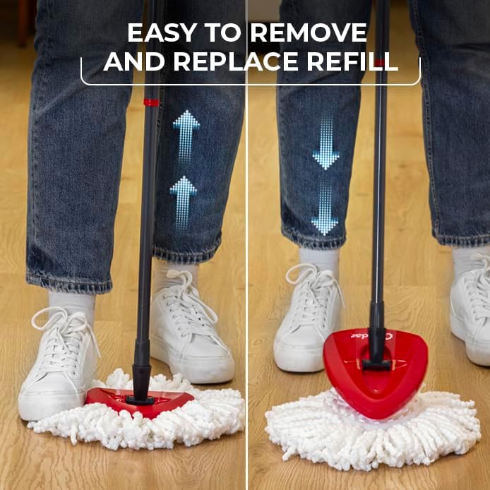 O-Cedar EasyWring Microfiber Spin Mop - Efficient Floor Cleaning System with 4 Extra Refills
