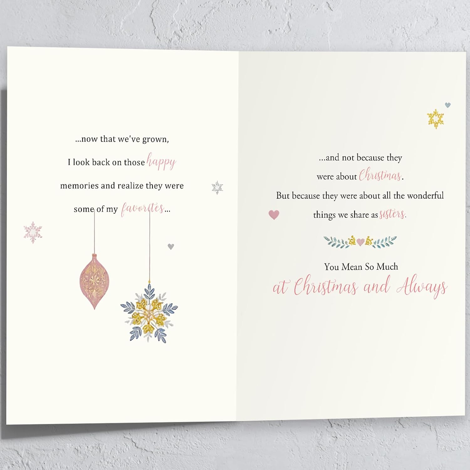 Sister Christmas Card - Merry Xmas Card for Sisters | Perfect Holiday Gift Idea