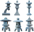 Saihisday Miniature Asian Decor - Japanese Lantern & Chinese Pagoda Statues for Fish Tank | 6pcs Set