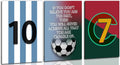 Pormipone Football Wall Art Decor - 3 Pcs Soccer Canvas Paintings for Boys Room | 16x24 in