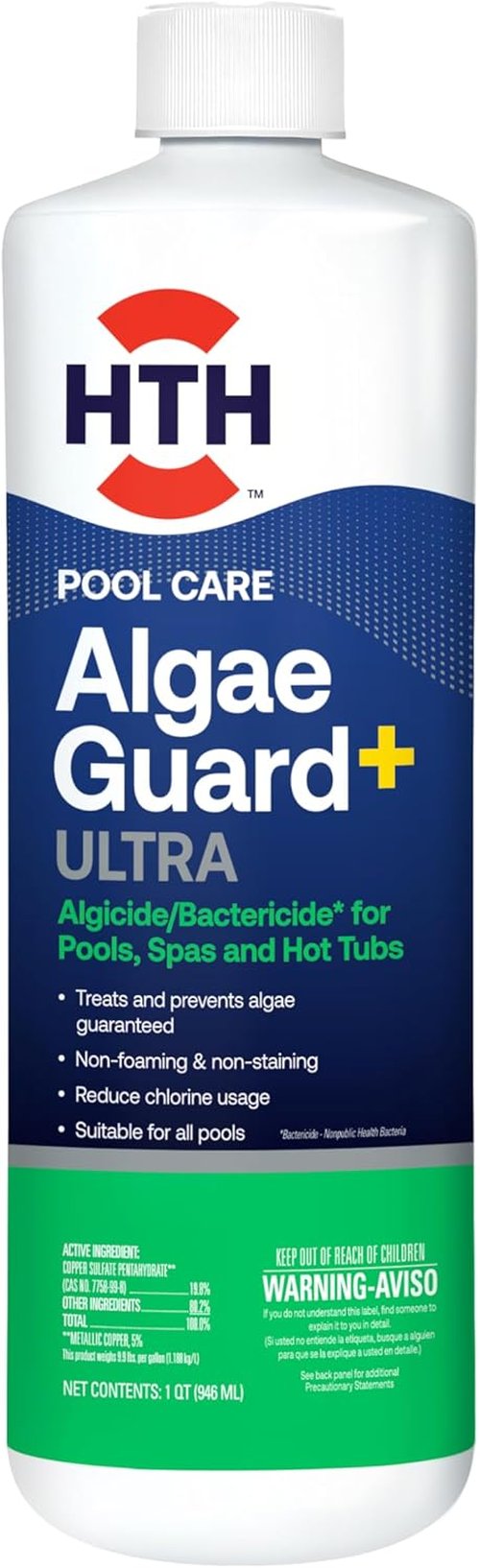 HTH 67244 Algae Guard - Long Lasting Formula for Green, Black & Mustard Algae | Fast Acting 32oz