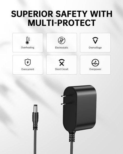 WUKUR 10V Charger for Bissell Pet Stain Eraser 2054 2002 2003 20037 20028 2003A 2164A 2842 2846 2877 3181 3180 3182, Power Adapter for Bissell Cordless Handheld Portable Carpet Vacuum Cleaner 1611736