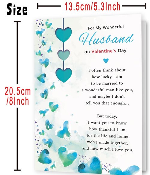 Missonemi Husband Valentines Day Card, Funny Valentines Cards Gifts for Husband from Wife-8x5.3 Inches, Double-Sided