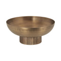 Kate and Laurel Rooks Ribbed Decorative Metal Bowl; 12 Inch Diameter; Brass; Modern Raised Fruit Bowl for Kitchen Counter or Use as a Key Bowl for an Entryway Table