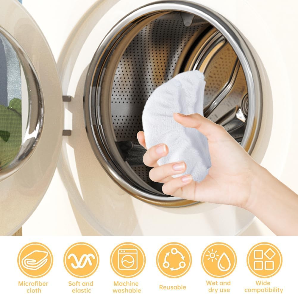 RODISHOMM Steam Cleaner Accessories, Universal Reusable Steam Mop Pads, Steam Shot Attachments, Handheld Steam Cleaner Washable Microfiber Cloth (10 PCS)