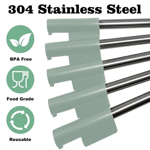 Replacement Stainless Steel Straws Compatible With Brümate Era 40 oz, 5 Straws Set for Brümate, Reusable Accessories for Brumate, Tumbler Straw Covers for BrüMate Era Tumbler (Blue)