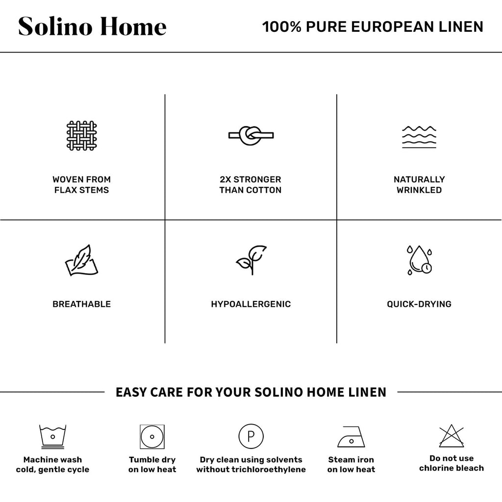 Solino Home Linen Bib Apron for Men & Women - 100% Pure Linen Blue Kitchen Apron with Front Pockets - Handcrafted from European Flax