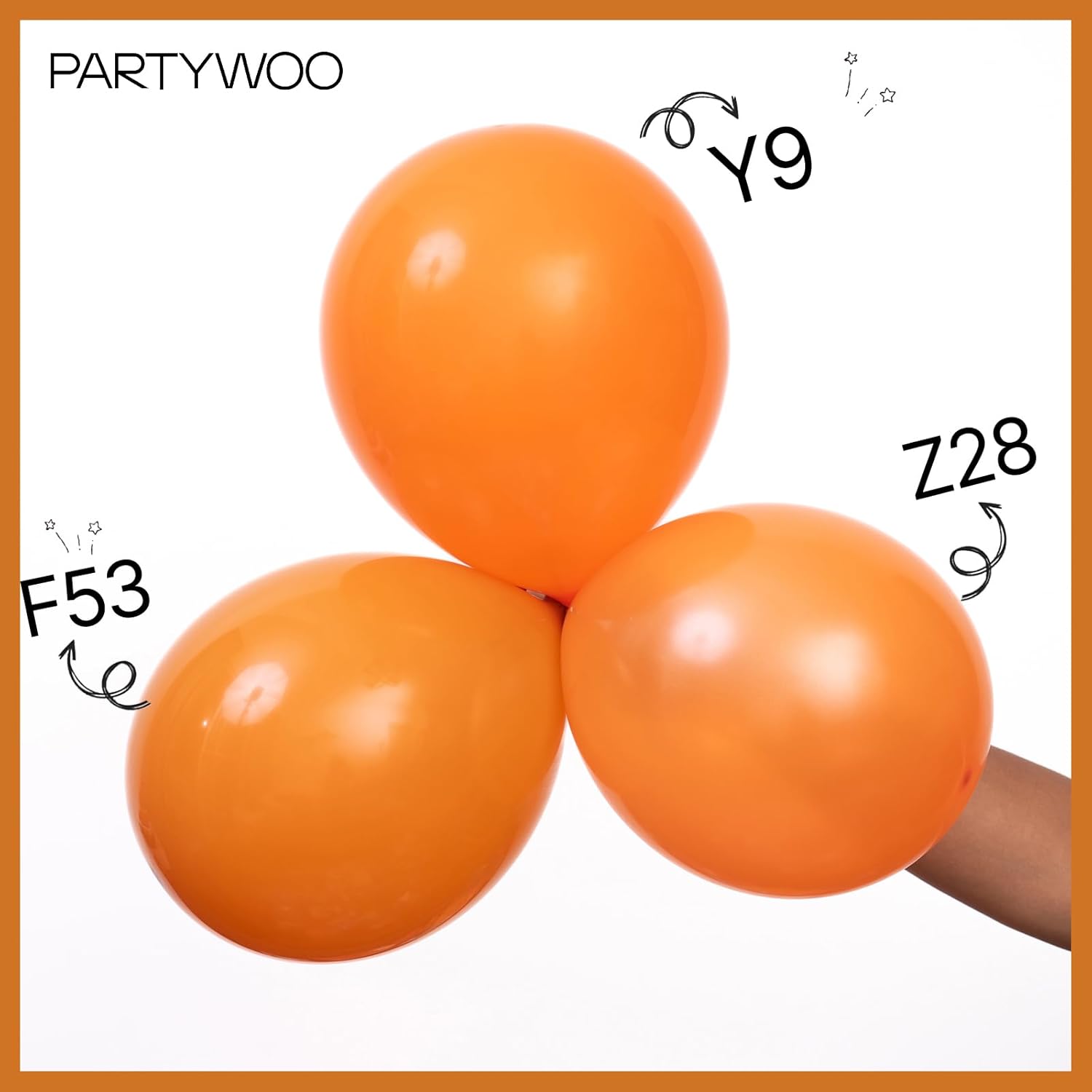 PartyWoo Burnt Orange Balloons - 152-Piece Terracotta Rust Balloon Arch Kit for Fall Celebrations