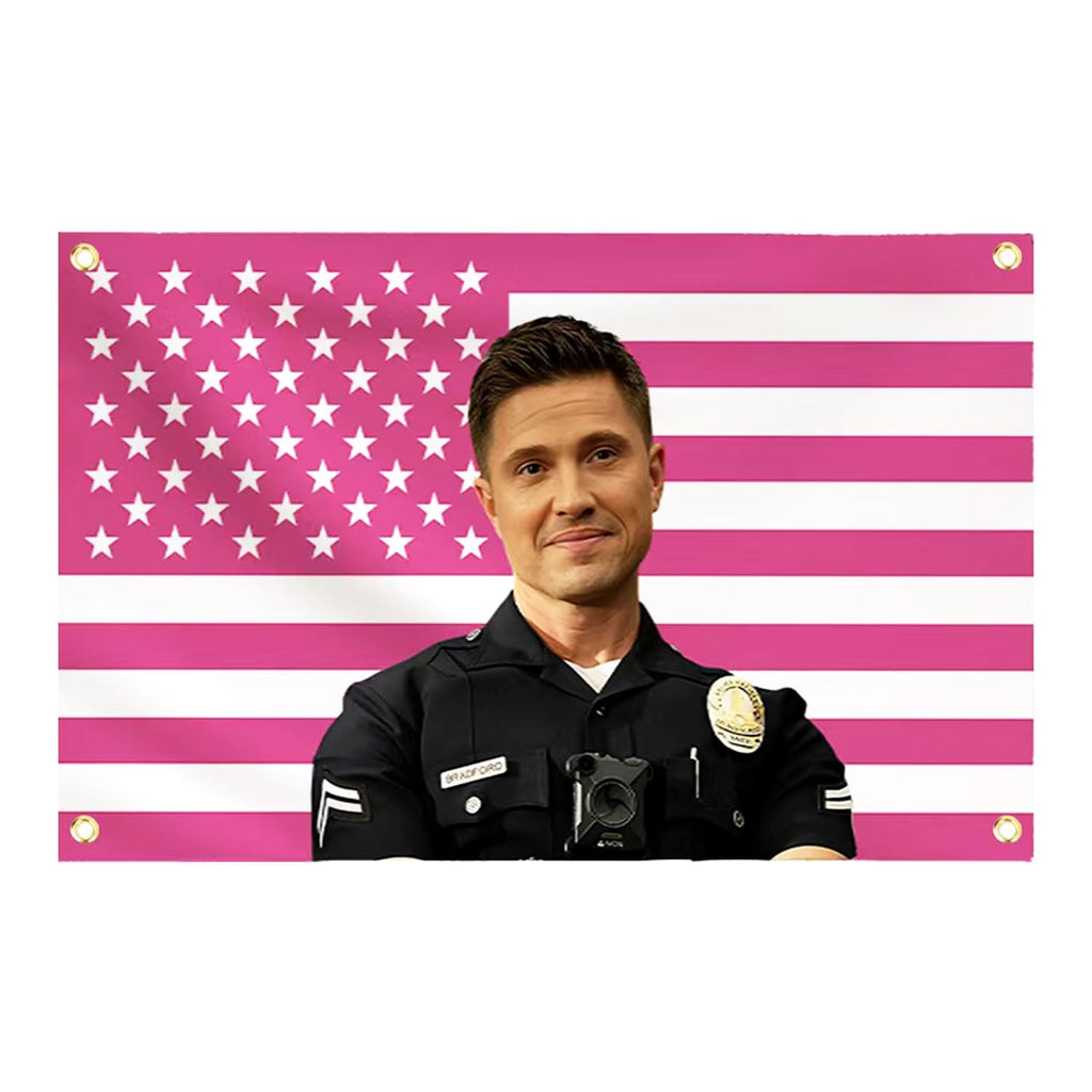 Tim Bradford Flags 3x5Ft, eric flag winter American pink Tapestry,With 4 Brass Grommets,For College Dorm Room Decor,Outdoor Parties,Tailgates Yard,Room Decoration
