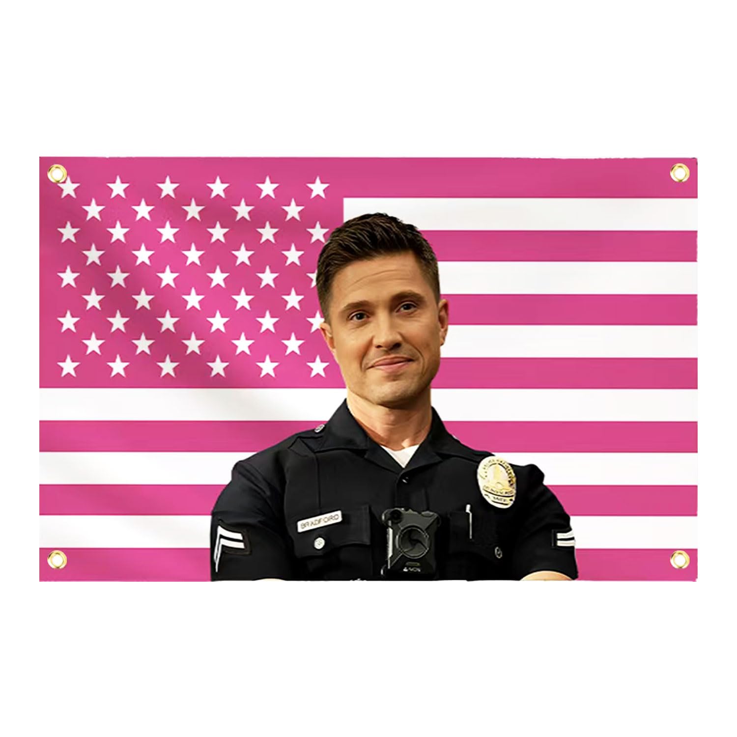 Tim Bradford Flags 3x5Ft, eric flag winter American pink Tapestry,With 4 Brass Grommets,For College Dorm Room Decor,Outdoor Parties,Tailgates Yard,Room Decoration