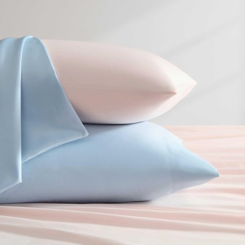 Laura Ashley - Queen Sheet Set, 100% Soft & Silky Smooth Satin Bed Sheets, Deep Pockets, Bedding with Matching Fitted Sheet & Pillowcases (Bliss Pink)