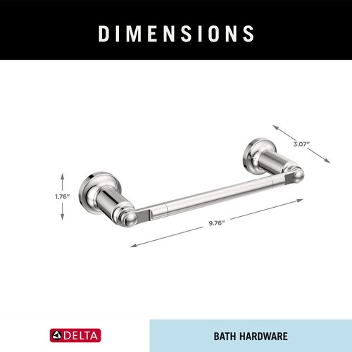 Delta Saylor (1-Pack) 8'' Towel Rack for Bathroom Polished Chrome Towel Bar for Bathroom Wall Hand Towel Holder Rod Wall Mounted Kitchen Towel Holder 73508