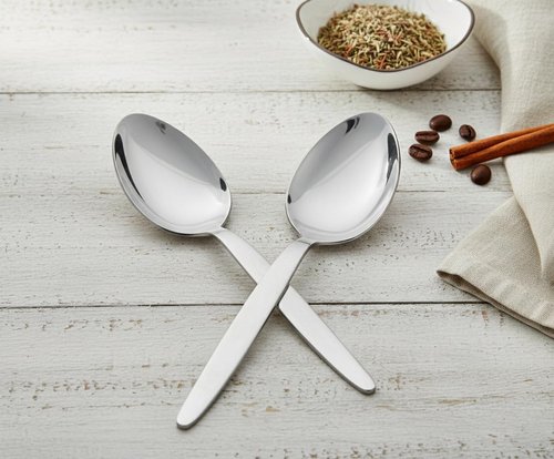 BNAZIND 2-Pack Chef Kunz Sauce Spoon | Silverware 18/10 Stainless Steel Silver Culinary Serving Spoons | 9 Inch Basting, Quenelle, Dinner, Plating, Chef Cooking Spoon | Dishwasher safe