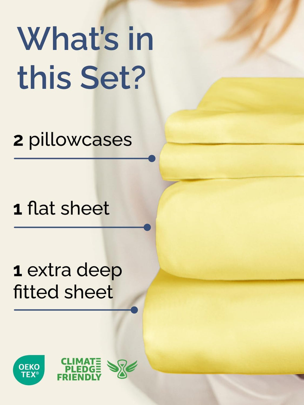 Skiennix Extra Deep Twin Sheet Set - 4-Piece Breathable Cooling Bedding - Soft, Wrinkle-Free Yellow