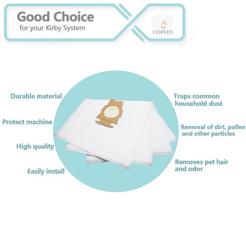 205811 F Style Cloth Dust Bags for Kirby Vacuum Bags 205811 204811 204814 204808, Fit G3 G4 G5 G6 G7 G8 G9 G10 G11 G12, Sentria I II G10D, Avalir, Diamond Edition, Ultimate G Vacuum Bags, 3 Pack